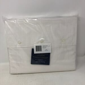 Ralph Lauren Lovan Jacquard King Flat Sheet 100% Organic Cotton Parchment White